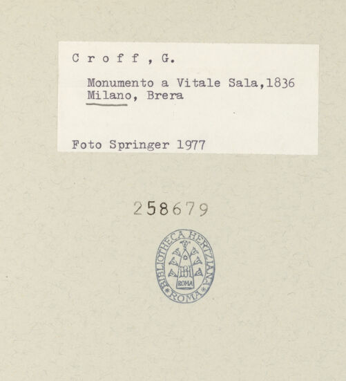 Rückseite von Springer [https://www.deutsche-digitale-bibliothek.de/content/lizenzen/rv-ez/] Denkmal des Vitale Sala, Maler (gest. 1835) - Gesamtansicht, bh258679_recto. Foto: Springer.