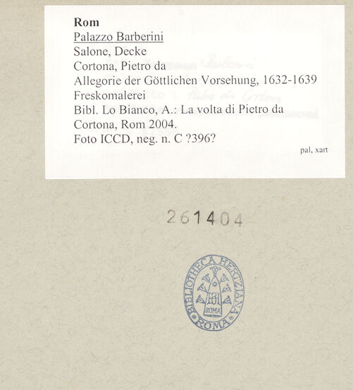 Rückseite von ICCD [https://www.deutsche-digitale-bibliothek.de/content/lizenzen/rv-ez/] Allegorie der Göttlichen Vorhersehung - Gesamtansicht, bh261404_recto. Foto.