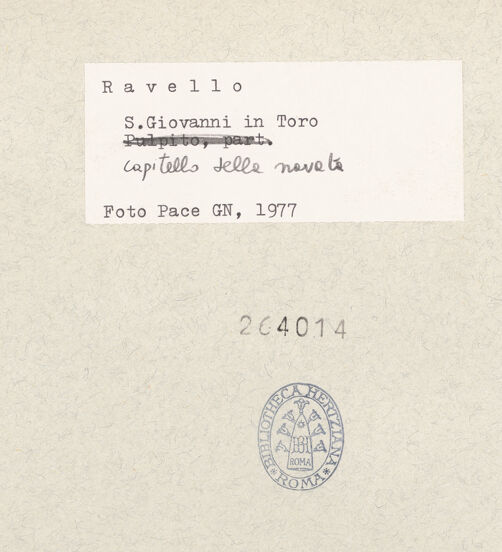 Rückseite von Pace, Valentino [https://www.deutsche-digitale-bibliothek.de/content/lizenzen/rv-ez/] Ansicht, bh264014_recto. Foto: Pace, Valentino.