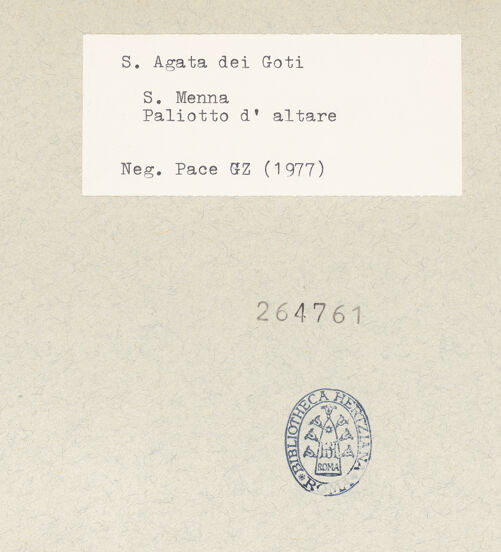 Rückseite von Pace, Valentino [https://www.deutsche-digitale-bibliothek.de/content/lizenzen/rv-ez/] Gesamtansicht, bh264761_recto. Foto: Pace, Valentino.