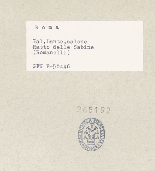 Rückseite von bh265192_recto