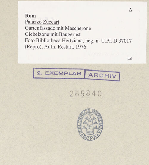 Rückseite von bh265840_recto