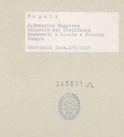 Rückseite von Courtauld Institute of Art [https://www.deutsche-digitale-bibliothek.de/content/lizenzen/rv-ez/] Doppelgrabmal des Placido de Sangro und des Nicola de Sangro - Porträt des Nicola Sangro (1750), bh265871_recto. Foto.