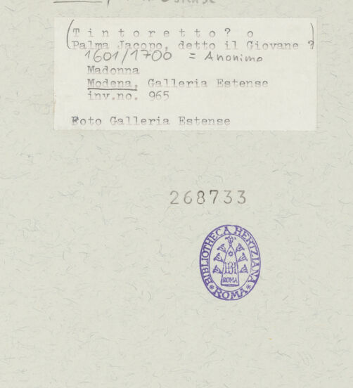 Rückseite von Galleria Estense [https://www.deutsche-digitale-bibliothek.de/content/lizenzen/rv-ez/] Marienerscheinung - , bh268733_recto. Foto.