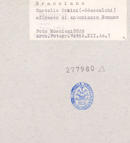 Rückseite von Archivio Fotografico Musei Vaticani [https://www.deutsche-digitale-bibliothek.de/content/lizenzen/rv-ez/] Begegnung zwischen Gentile Virginio Orsini und Piero de' Medici - Mittlerer Abschnitt, bh277980_recto. Foto: Moscioni, Romualdo.