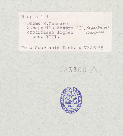 Rückseite von Courtauld Institute of Art [https://www.deutsche-digitale-bibliothek.de/content/lizenzen/rv-ez/] Altarkreuz - Gesamtansicht, bh283300_recto. Foto.