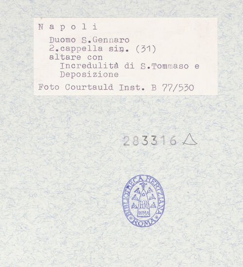 Rückseite von Courtauld Institute of Art [https://www.deutsche-digitale-bibliothek.de/content/lizenzen/rv-ez/] Altar des heiligen Thomas - Gesamtansicht, bh283316_recto. Foto.