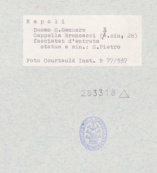 Rückseite von Courtauld Institute of Art [https://www.deutsche-digitale-bibliothek.de/content/lizenzen/rv-ez/] Heilige Petrus und Paulus - Heiliger Petrus (Gesamtansicht), bh283318_recto. Foto.