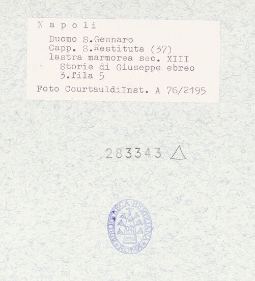 Rückseite von Courtauld Institute of Art [https://www.deutsche-digitale-bibliothek.de/content/lizenzen/rv-ez/] Szenen  aus dem Leben des JosephSzenen  aus dem Leben des Joseph - Die Begegnung Jakobs und Josephs, bh283343_recto. Foto.