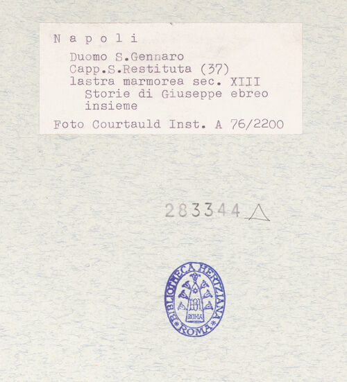 Rückseite von Courtauld Institute of Art [https://www.deutsche-digitale-bibliothek.de/content/lizenzen/rv-ez/] Szenen  aus dem Leben des Joseph - Gesamtansicht, bh283344_recto. Foto.