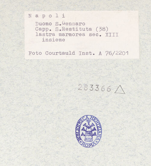 Rückseite von Courtauld Institute of Art [https://www.deutsche-digitale-bibliothek.de/content/lizenzen/rv-ez/] Szenen  aus dem Leben des heiligen Januarius und des Samson; Heilige Ritter - Gesamtansicht, bh283366_recto. Foto.