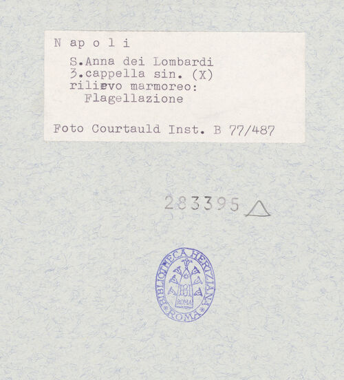 Rückseite von Courtauld Institute of Art [https://www.deutsche-digitale-bibliothek.de/content/lizenzen/rv-ez/] Geisselung Christi - Gesamtansicht, bh283395_recto. Foto.