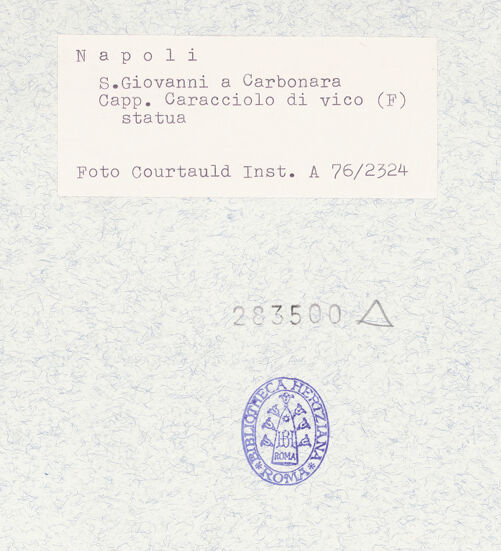 Rückseite von Courtauld Institute of Art [https://www.deutsche-digitale-bibliothek.de/content/lizenzen/rv-ez/] Hl. Paulus - Frontalansicht, bh283500_recto. Foto.