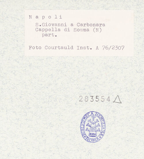 Rückseite von Courtauld Institute of Art [https://www.deutsche-digitale-bibliothek.de/content/lizenzen/rv-ez/] Altare dell'Assunzione (Mariä Himmelfahrt) - Detail, Dreifaltigkeit, bh283554_recto. Foto.