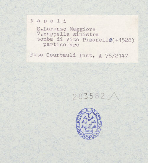 Rückseite von Courtauld Institute of Art [https://www.deutsche-digitale-bibliothek.de/content/lizenzen/rv-ez/] Grabmal des Vito Pisanelli - Johannes der Täufer, bh283582_recto. Foto.