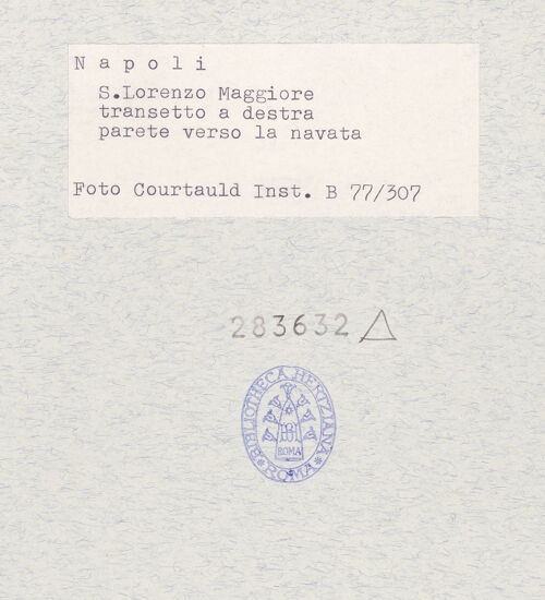 Rückseite von Courtauld Institute [https://www.deutsche-digitale-bibliothek.de/content/lizenzen/rv-ez/] Grabmal der Caracciolo - Gesamtansicht, bh283632_recto. Foto.