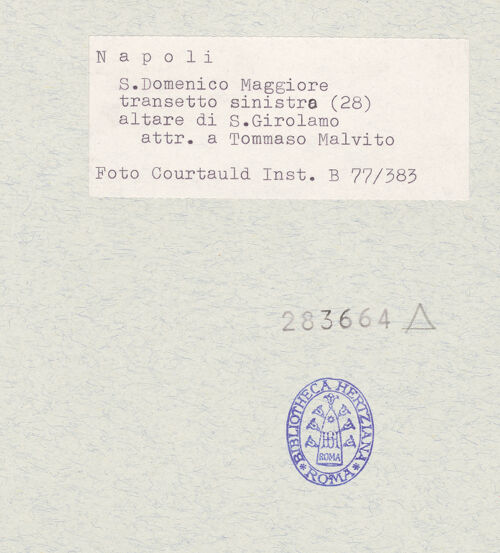 Rückseite von Courtauld Institute of Art [https://www.deutsche-digitale-bibliothek.de/content/lizenzen/rv-ez/] Altar des heiligen Hieronymus - Gesamtansicht, bh283664_recto. Foto.