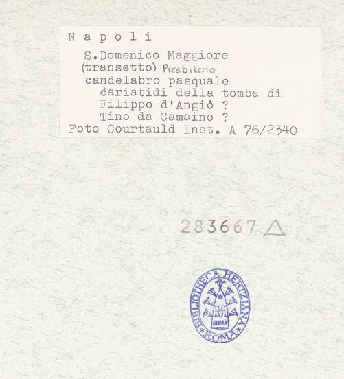 Rückseite von Courtauld Institute of Art [https://www.deutsche-digitale-bibliothek.de/content/lizenzen/rv-ez/] Tugenden - Charitas und Spes; Fortitudo und Justitia, bh283667_recto. Foto.