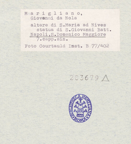 Rückseite von Courtauld Institute of Art [https://www.deutsche-digitale-bibliothek.de/content/lizenzen/rv-ez/] Maria-Schnee-Altar - Johannes der Täufer, bh283679_recto. Foto.