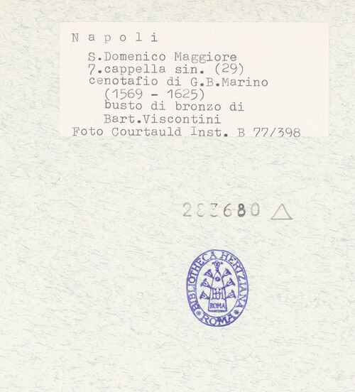 Rückseite von Courtauld Institute of Art [https://www.deutsche-digitale-bibliothek.de/content/lizenzen/rv-ez/] Epitaph des Giambattista Marino - Gesamtansicht, bh283680_recto. Foto.