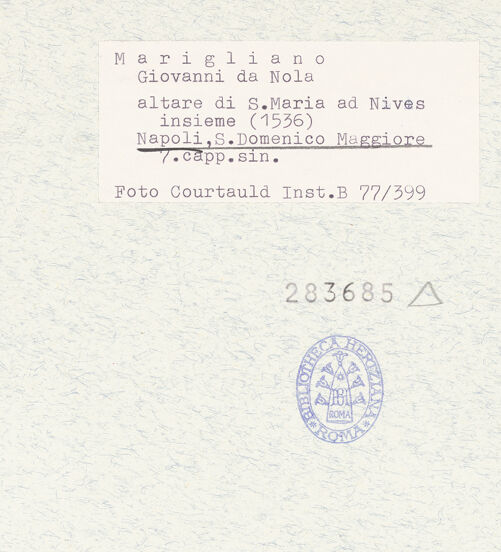 Rückseite von Courtauld Institute of Art [https://www.deutsche-digitale-bibliothek.de/content/lizenzen/rv-ez/] Maria-Schnee-Altar - Gesamtansicht, bh283685_recto. Foto.