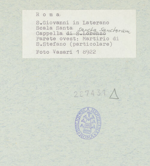 Rückseite von Vasari [https://www.deutsche-digitale-bibliothek.de/content/lizenzen/rv-ez/] FreskenzyklusSteinigung des heiligen Stephanus - Detail: Steinigende Männer, bh287431_recto. Foto.