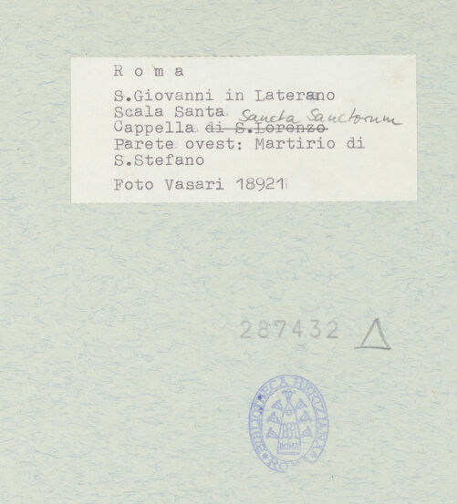 Rückseite von Vasari [https://www.deutsche-digitale-bibliothek.de/content/lizenzen/rv-ez/] FreskenzyklusSteinigung des heiligen Stephanus - Gesamtansicht, bh287432_recto. Foto.