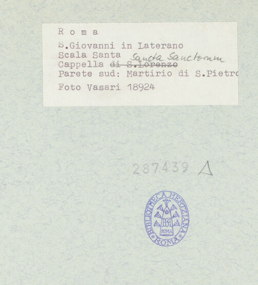 Rückseite von Vasari [https://www.deutsche-digitale-bibliothek.de/content/lizenzen/rv-ez/] FreskenzyklusMartyrium des heiligen Petrus - Gesamtansicht, bh287439_recto. Foto.