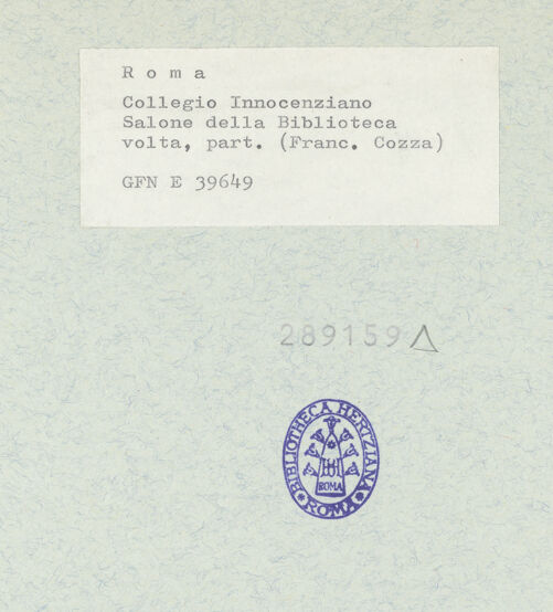 Rückseite von ICCD [https://www.deutsche-digitale-bibliothek.de/content/lizenzen/rv-ez/] Apotheose der Theologie - Detail: Allegorie mit zwei Tauben, bh289159_recto. Foto.