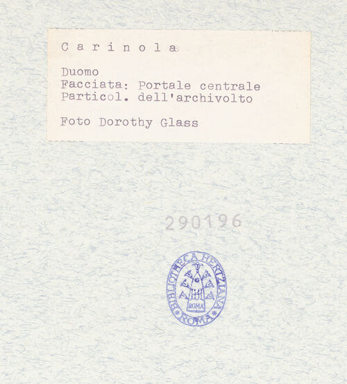 Rückseite von Glass, Dorothy [https://www.deutsche-digitale-bibliothek.de/content/lizenzen/rv-ez/] Hauptportal - Linke Seite, Detail, bh290196_recto. Foto: Glass, Dorothy.