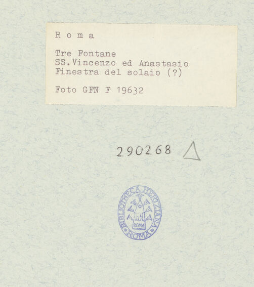 Rückseite von Istituto Nazionale per la Grafica [https://www.deutsche-digitale-bibliothek.de/content/lizenzen/rv-ez/] Fresken - Fenster?, bh290268_recto. Foto.