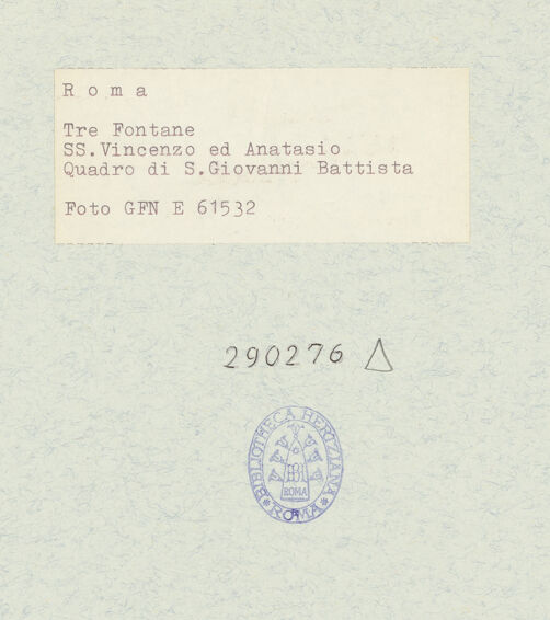 Rückseite von Istituto Nazionale per la Grafica [https://www.deutsche-digitale-bibliothek.de/content/lizenzen/rv-ez/] Johannes der Täufer - , bh290276_recto. Foto.