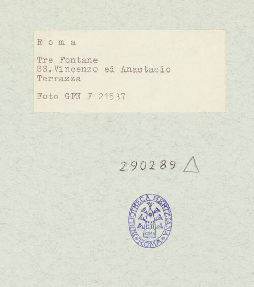 Rückseite von Istituto Nazionale per la Grafica [https://www.deutsche-digitale-bibliothek.de/content/lizenzen/rv-ez/] Vita Humana-Zyklus - Ansicht der Terrasse mit den Wandfresken, bh290289_recto. Foto.