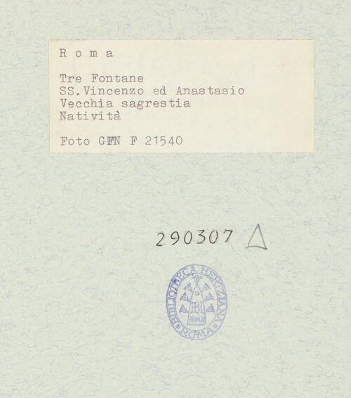 Rückseite von Istituto Nazionale per la Grafica [https://www.deutsche-digitale-bibliothek.de/content/lizenzen/rv-ez/] Fresken der Geburt Christi und einer MarienkrönungGeburt Christi - Zentrales Bildfeld, bh290307_recto. Foto.