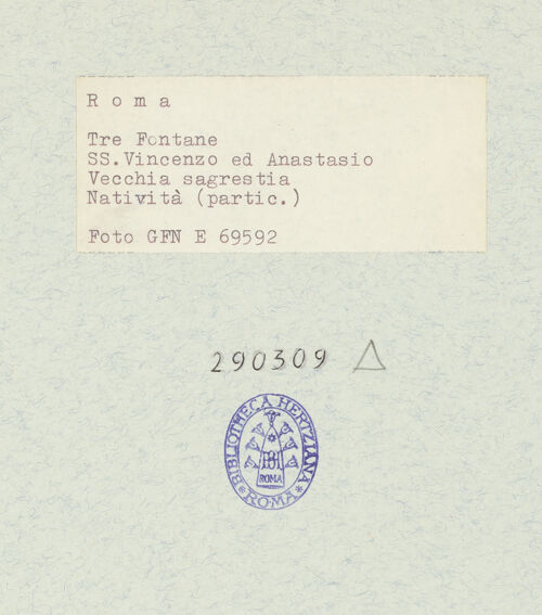 Rückseite von Istituto Nazionale per la Grafica [https://www.deutsche-digitale-bibliothek.de/content/lizenzen/rv-ez/] Fresken der Geburt Christi und einer MarienkrönungGeburt Christi - Joseph, bh290309_recto. Foto.