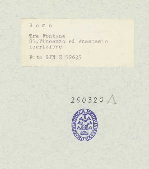 Rückseite von Istituto Nazionale per la Grafica [https://www.deutsche-digitale-bibliothek.de/content/lizenzen/rv-ez/] Gedenktafel - , bh290320_recto. Foto.