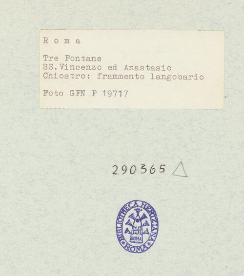 Rückseite von Istituto Nazionale per la Grafica [https://www.deutsche-digitale-bibliothek.de/content/lizenzen/rv-ez/] Inschriftenfragmente - Langobardisches Fragment, bh290365_recto. Foto.