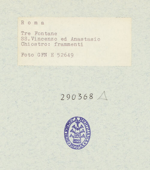 Rückseite von Istituto Nazionale per la Grafica [https://www.deutsche-digitale-bibliothek.de/content/lizenzen/rv-ez/] Inschriftenfragmente - Spätantike / frühchristliche Inschriftentafeln, bh290368_recto. Foto.