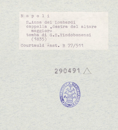 Rückseite von Courtauld Institute of Art [https://www.deutsche-digitale-bibliothek.de/content/lizenzen/rv-ez/] Grabmal des Giorgio Sicardi (gest. 1835) - Gesamtansicht, bh290491_recto. Foto.