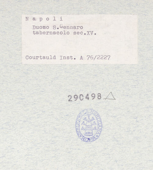 Rückseite von Courtauld Institute of Art [https://www.deutsche-digitale-bibliothek.de/content/lizenzen/rv-ez/] Tabernakel mit Gottvater, Schmerzensmann, Verkündigung und Madonna - Madonna, bh290498_recto. Foto.