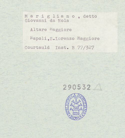 Rückseite von Courtauld Institute [https://www.deutsche-digitale-bibliothek.de/content/lizenzen/rv-ez/] HauptaltarHauptregister - Der heilige Antonius von Padua, bh290532_recto. Foto.