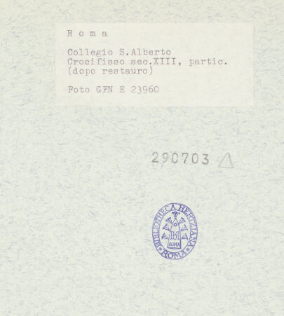 Rückseite von ICCD [https://www.deutsche-digitale-bibliothek.de/content/lizenzen/rv-ez/] Kruzifix - Detail; nach der Restaurierung, bh290703_recto. Foto.