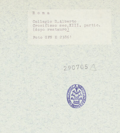 Rückseite von ICCD [https://www.deutsche-digitale-bibliothek.de/content/lizenzen/rv-ez/] Kruzifix - Detail; nach der Restaurierung, bh290705_recto. Foto.