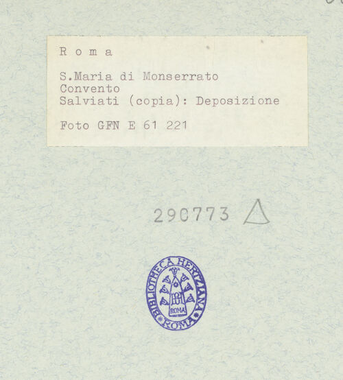 Rückseite von ICCD [https://rightsstatements.org/page/CNE/1.0/] Beweinung Christi - , bh290773_recto. Foto.