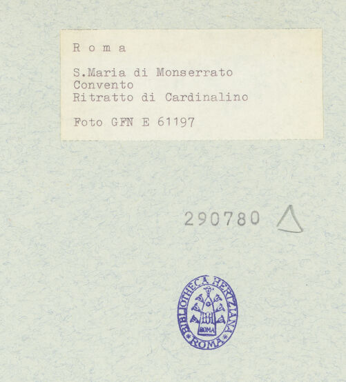 Rückseite von ICCD [https://rightsstatements.org/page/CNE/1.0/] Porträt eines jugendlichen Kardinals und Prinzen - , bh290780_recto. Foto.