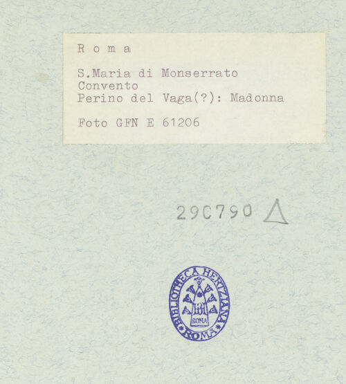 Rückseite von ICCD [https://rightsstatements.org/page/CNE/1.0/] Madonna - , bh290790_recto. Foto.