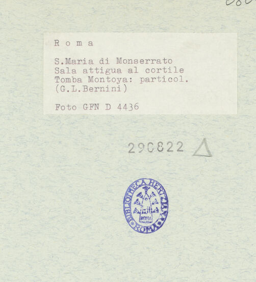 Rückseite von ICCD [https://www.deutsche-digitale-bibliothek.de/content/lizenzen/rv-ez/] Grabmal des Pedro Foix de Montoya - Gesamtansicht, bh290822_recto. Foto.