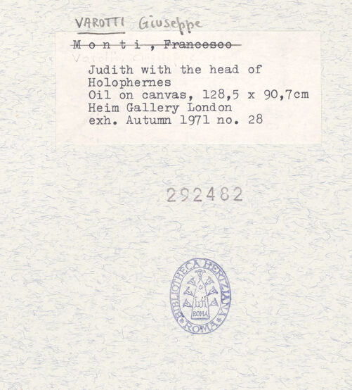 Rückseite von unbekannt [https://www.deutsche-digitale-bibliothek.de/content/lizenzen/rv-ez/] Judith - , bh292482_recto. Foto.