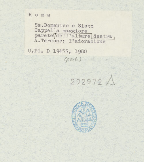 Rückseite von Bibliotheca Hertziana [https://www.deutsche-digitale-bibliothek.de/content/lizenzen/rv-fz/] Szenen aus dem Leben der MariaDie Anbetung des Kindes - , bh292972_recto. Foto.