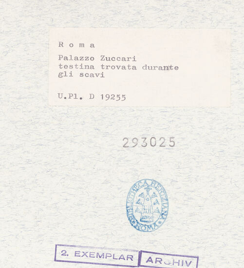 Rückseite von Bibliotheca Hertziana [https://www.deutsche-digitale-bibliothek.de/content/lizenzen/rv-fz/] Minerva - , bh293025_recto. Foto.